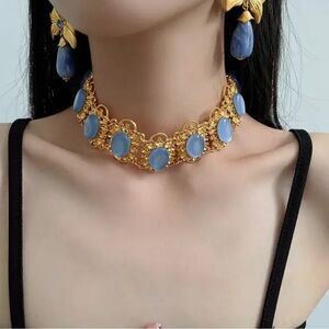 Vintage blue statement necklace - Rare find